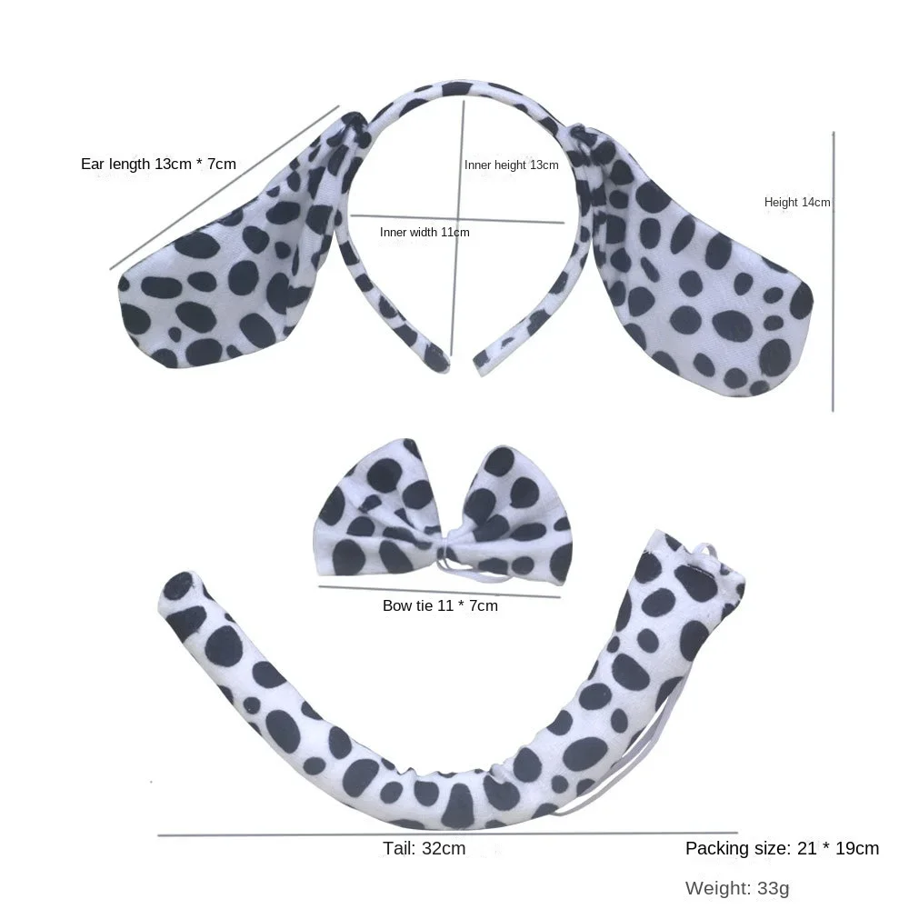 Girls Kids Children Animals Dog Ears Headband Tails Bow Nose Skirt Set Party Gift Birthday Halloween Costume Cosplay