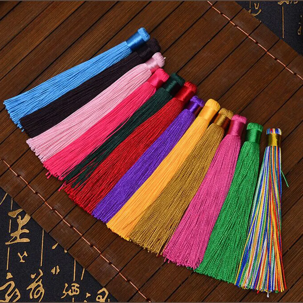 12Pcs 중국어 매듭 태슬 실키 수제 소박한 태슬 화환 가벼운 보헤미안 장식 홈 파티 DIY 공예 독특한 선물
