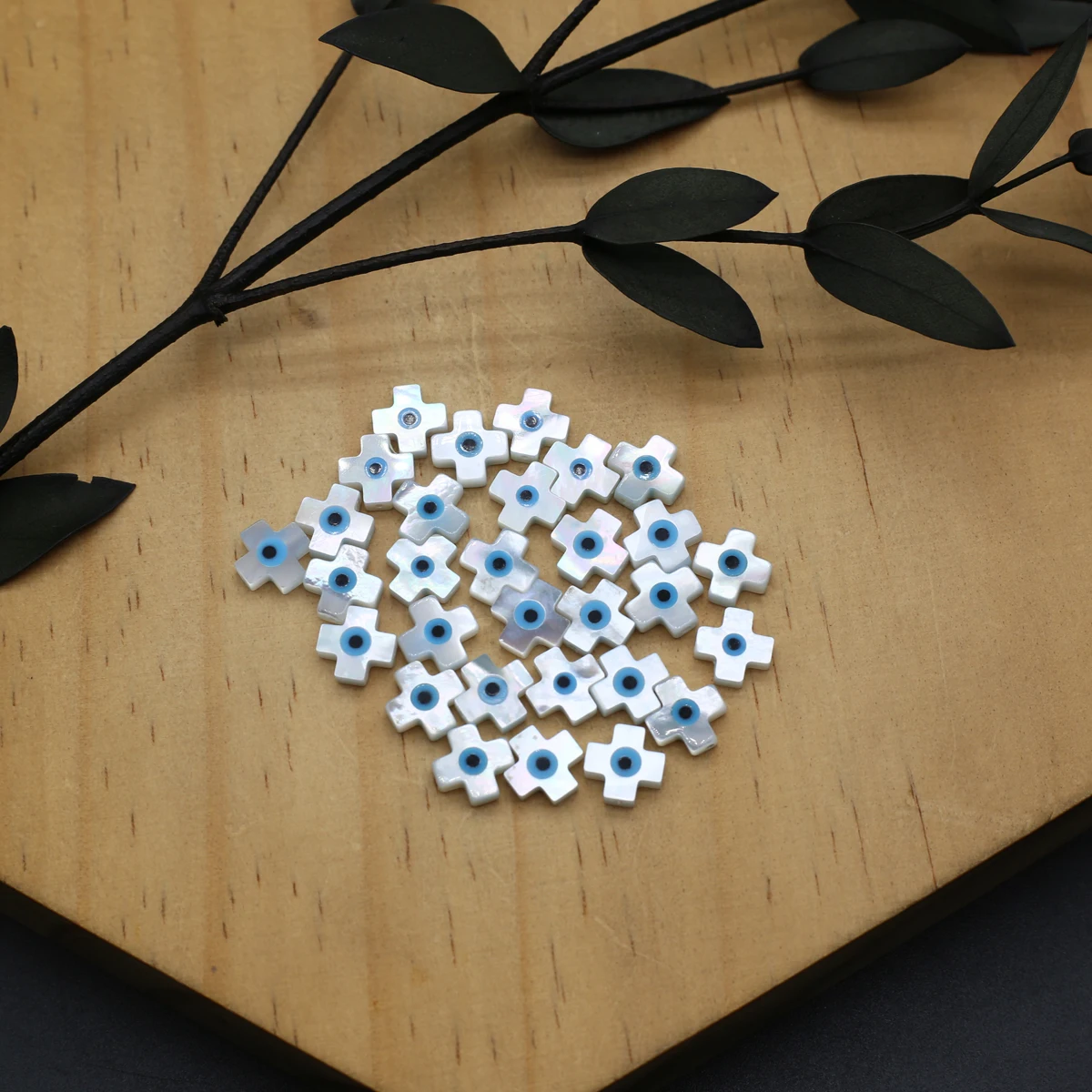 

5Pcs Loose Beads Natural Sea Bamboo Plus-Shaped Isolation Beads For Jewelry Making DIY Necklace Earrings Bracelet Accessory