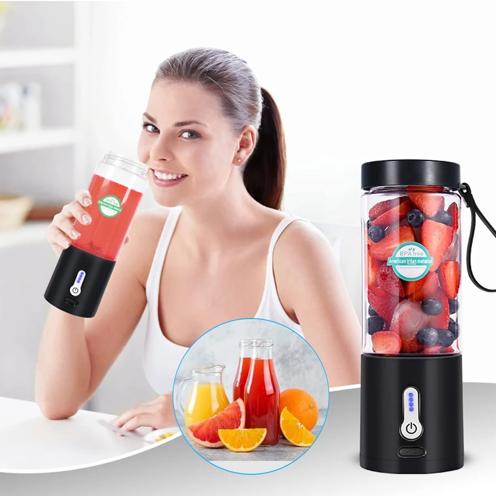 Portable Blender Rechargeable Travel Juicer Cup Electric Mini