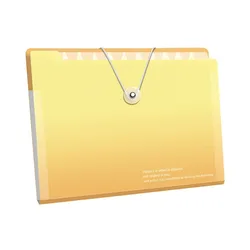 Gradient Color Waterproof Document Bag Large Capacity File Organizer Envelope Folder (Gradient Yellow - 5)