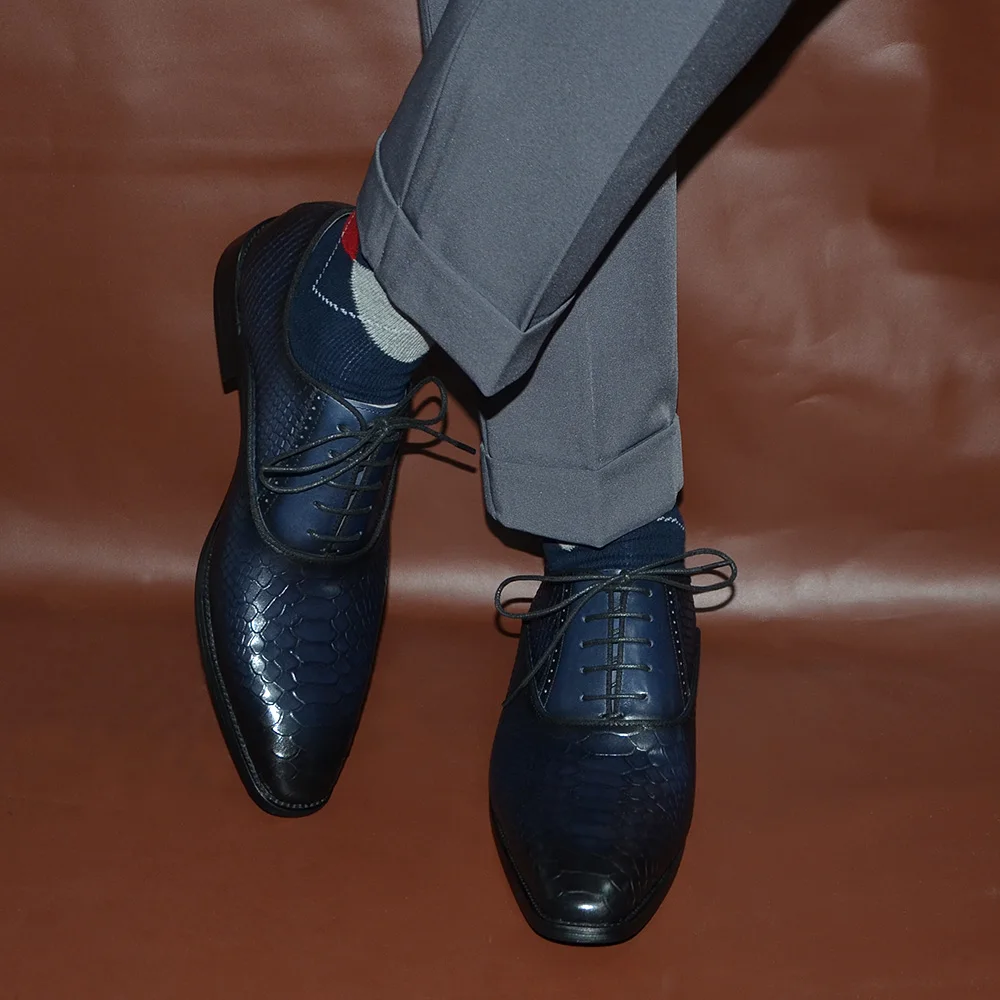 00ss nylon switching leather shoes イタリア製 Classic Italian Genuine Leather Oxfords Burnishing Pointed