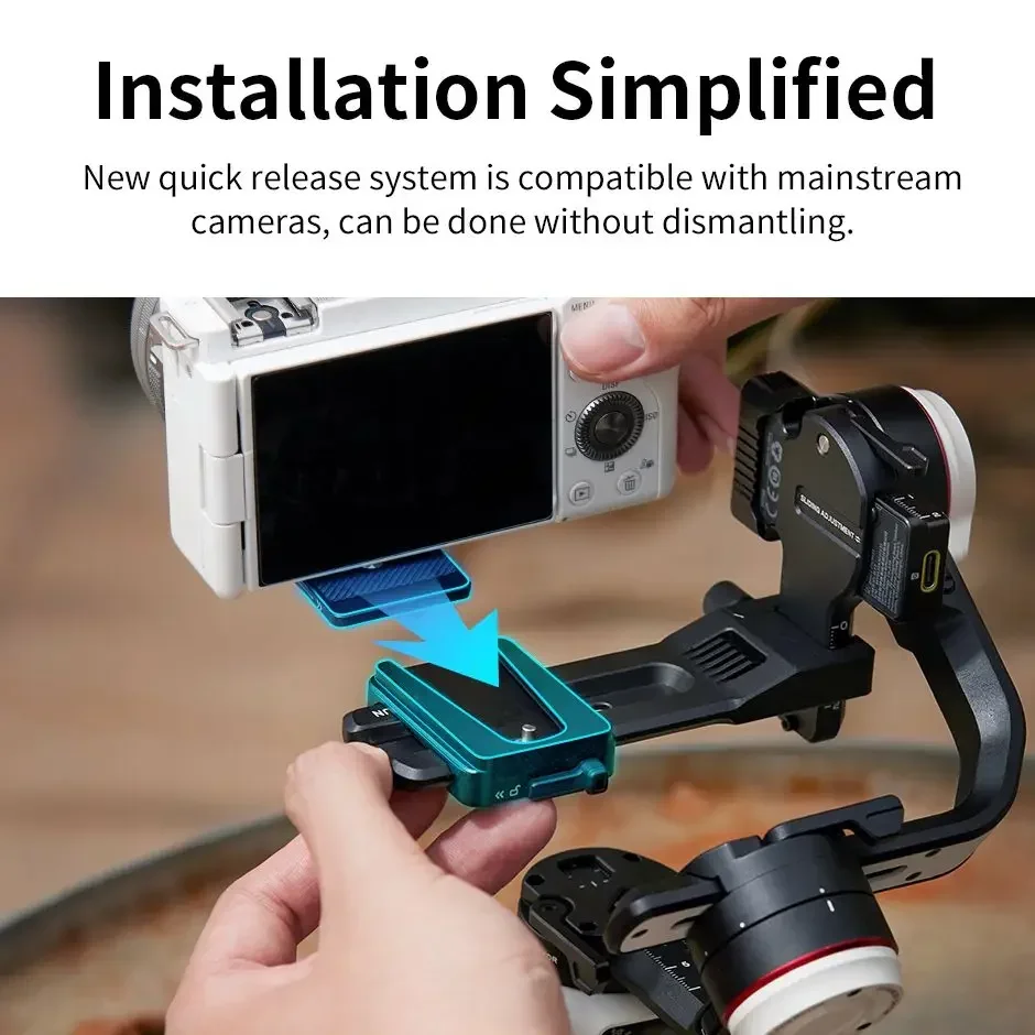 ZHIYUN Crane M3S 핸드헬드 짐벌 스테빌라이저 미러리스 카메라용 퀵 릴리스  ZV-E10 캐논 스마트폰 호환
