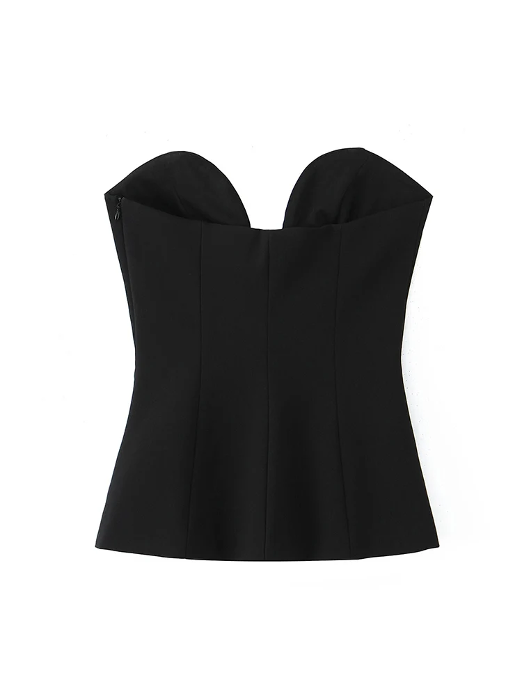  Women Strapless Tube Tops 3D Flower Decoration Summer New Fashion Solid Vest Female Casual Off Shoulder Streetwear Outfits