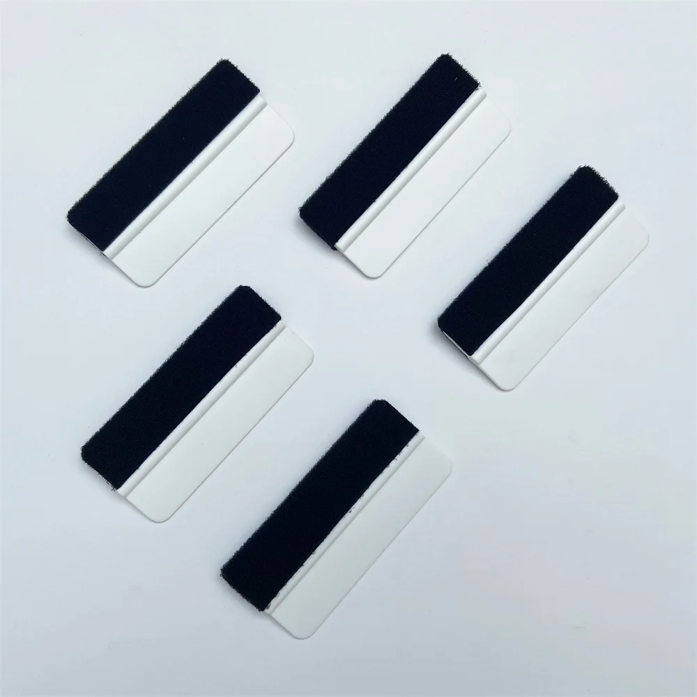 5 Pcs/Lot Soft White Mini Squeegee With Felt Scraper Vinyl Wrap Film Auto Application Tool Car Wrapping Tools 10*4.5Cm
