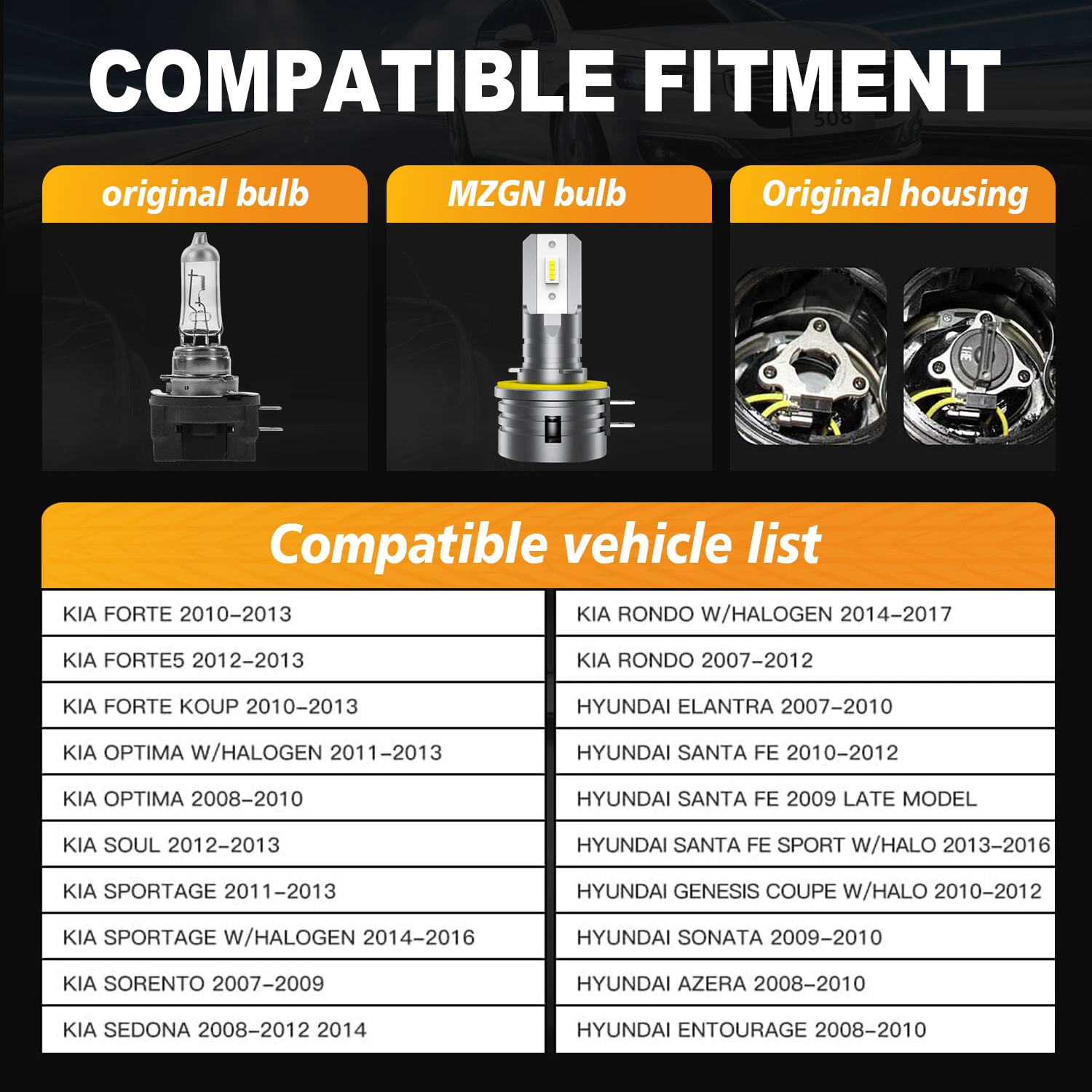 Рисунок 2 - Лампа головного света MZGN H11B