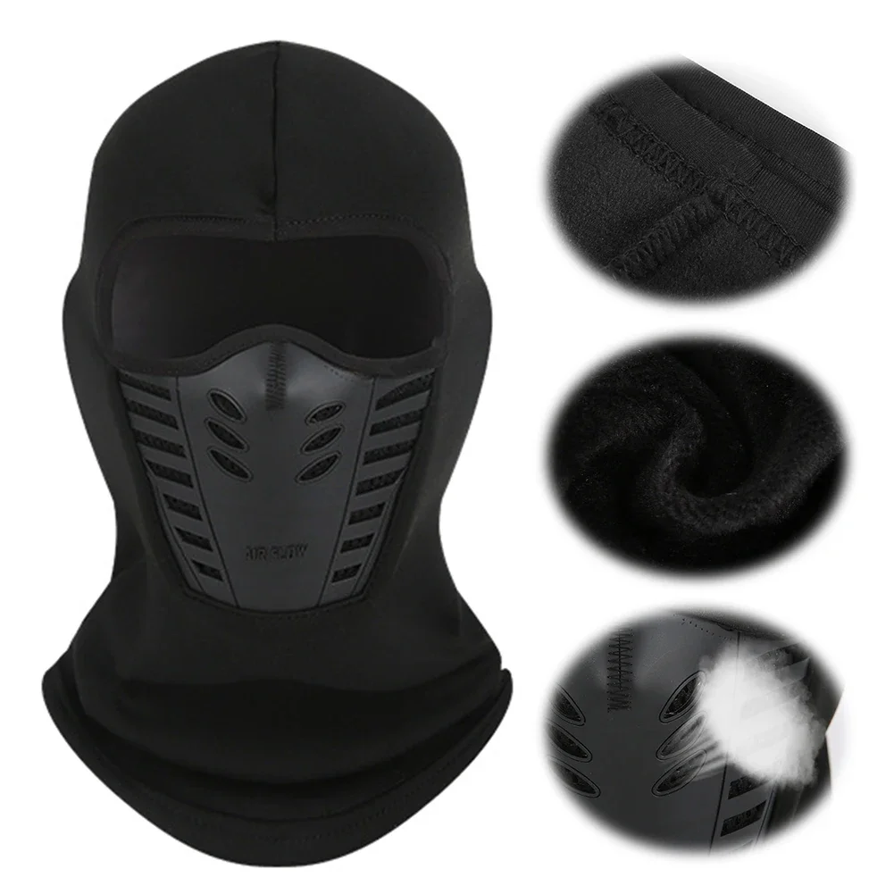 Fleece Ski Mask Windproof Winter Neck and Face Warmer Outdoor Cycling Cap Men Women Outdoor Hiking Cycling