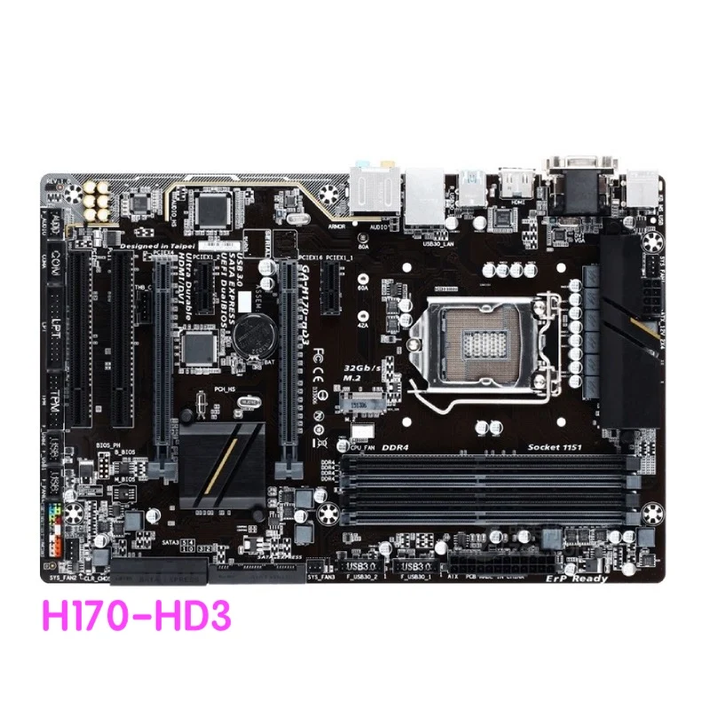 Adatto Per Scheda Madre Gigabyte Ga-H170-Hd3 H170 Hd3 Lga 1151 Scheda Madre Ddr4 Testata Al 100% Ok Completamente Funzionante
