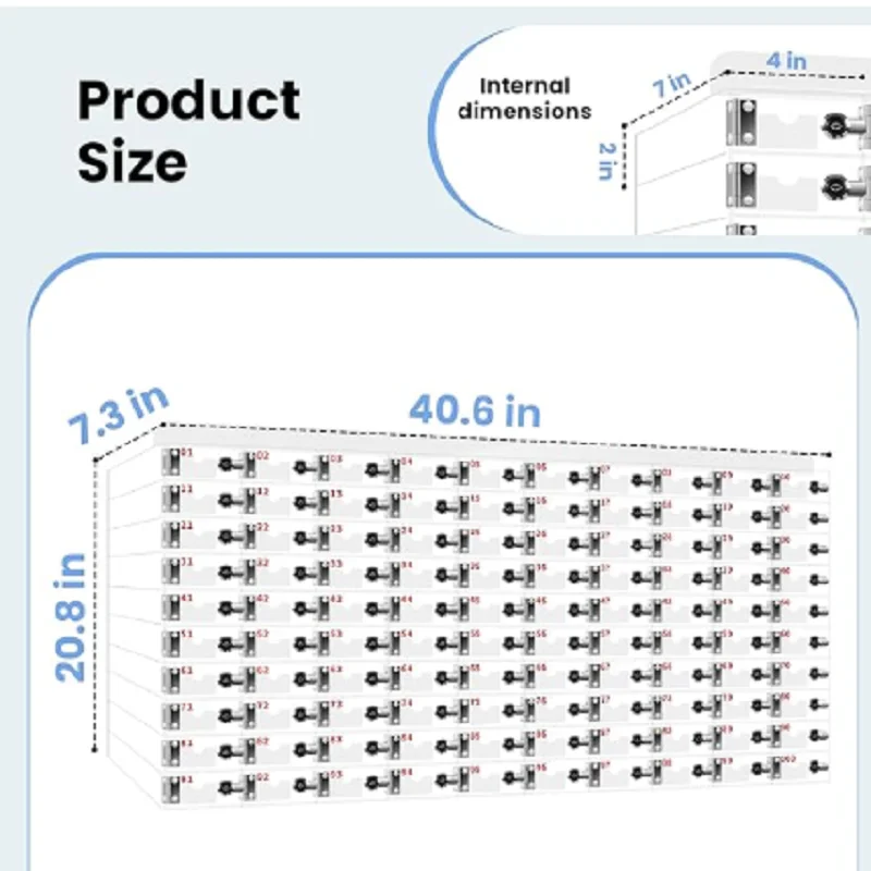 Phone Jail Storage Cabinet with Door Locks and Keys Cell Phone Storage Box Clear Acrylic for School Factory Office Classroom Gym