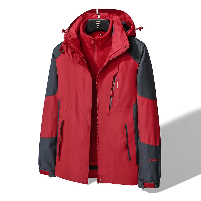 Outdoor Parka Set for Men and Women Winter Coat Thick and Warm Two-pieces Sets 3 in 1  Camping and Hiking Men Womens Parkas 2