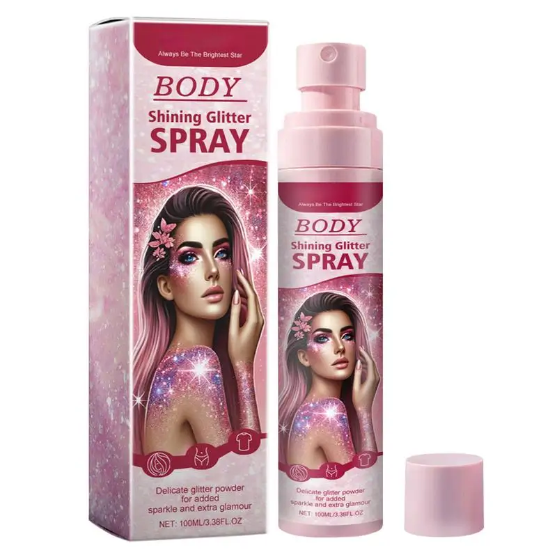 Shimmery Spray Shiny Glitter Spray Hair Shimmery Glitter Spray Hair And Body Washable Temporary Hair Body Glitter Color Spray 6