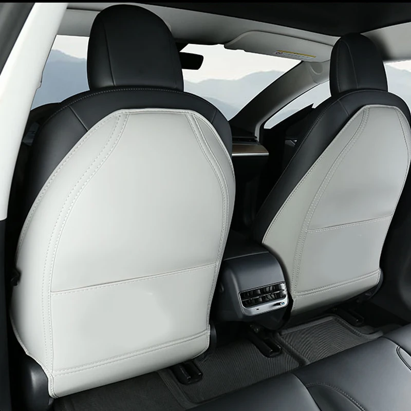 Car Seat Protector Back Seat Protector for Tesla Model 3 model Y Seat Back Car Anti Kick Pad Protector Interior Child Anti Dirty Leather Styling Accessories Decoration