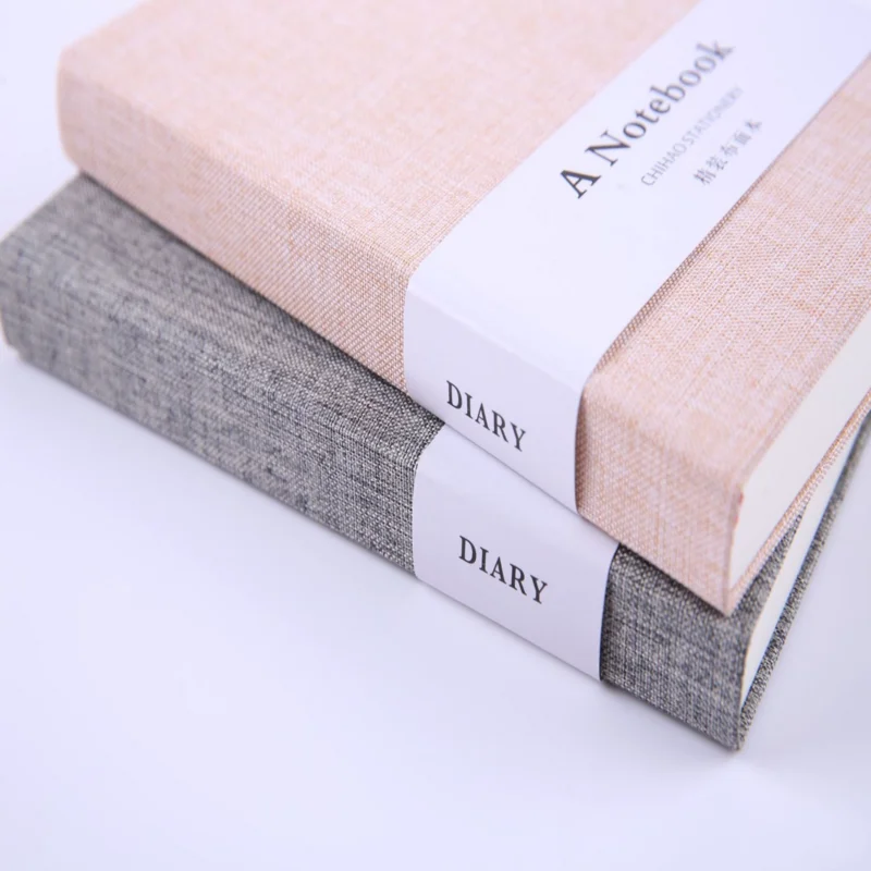 A6:간단한 단색 천 핸드 레저 크리 에이 티브 미니 노트 일기 포켓 노트 학생 라인 및 공간 노트