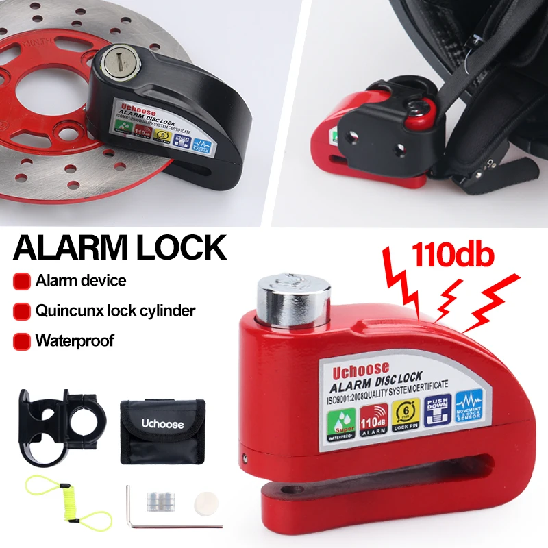 Bloqueo De Disco Con Alarma, Bloqueo De Freno De Negro | Cuotas Sin Interés