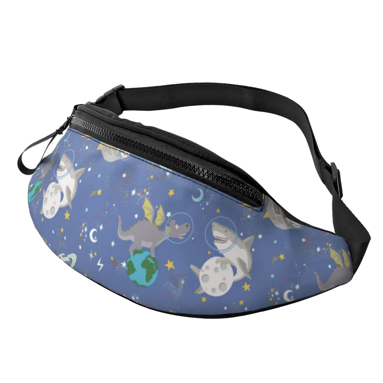 

Space Shark Astronaut Fanny Pack Bag School Bag Travel Bag Polyester Casual Unisex Mini Backpack One Size Unisex