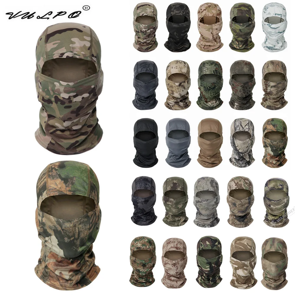 Balaclava Hat VULPO Camouflage Balaclava Full Face Mask Airsoft CS Wargame Scarf Hunting Airsoft Helmet Liner Cap Winter Warmer Neck Head