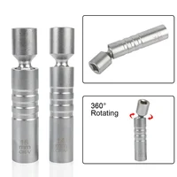 14mm 16mm Magnet Spark Plug Removal Tool Wrench Sleeve 3/8" 12-Point Swivel Candle Key 16mm Long Extension Socket Kit Tools 2