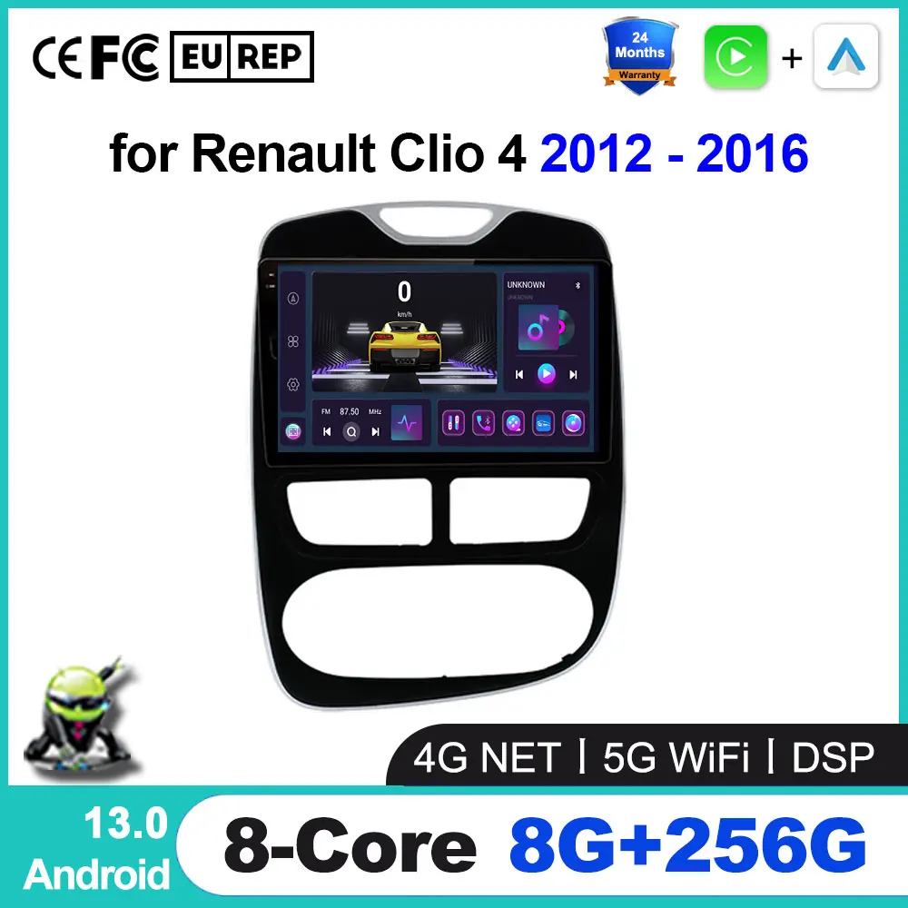 

Android 13 2Din Car Radio GPS for Renault Clio 3 4 2012 - 2016 Multimedia Auto Stereo Video Player Navigation BT