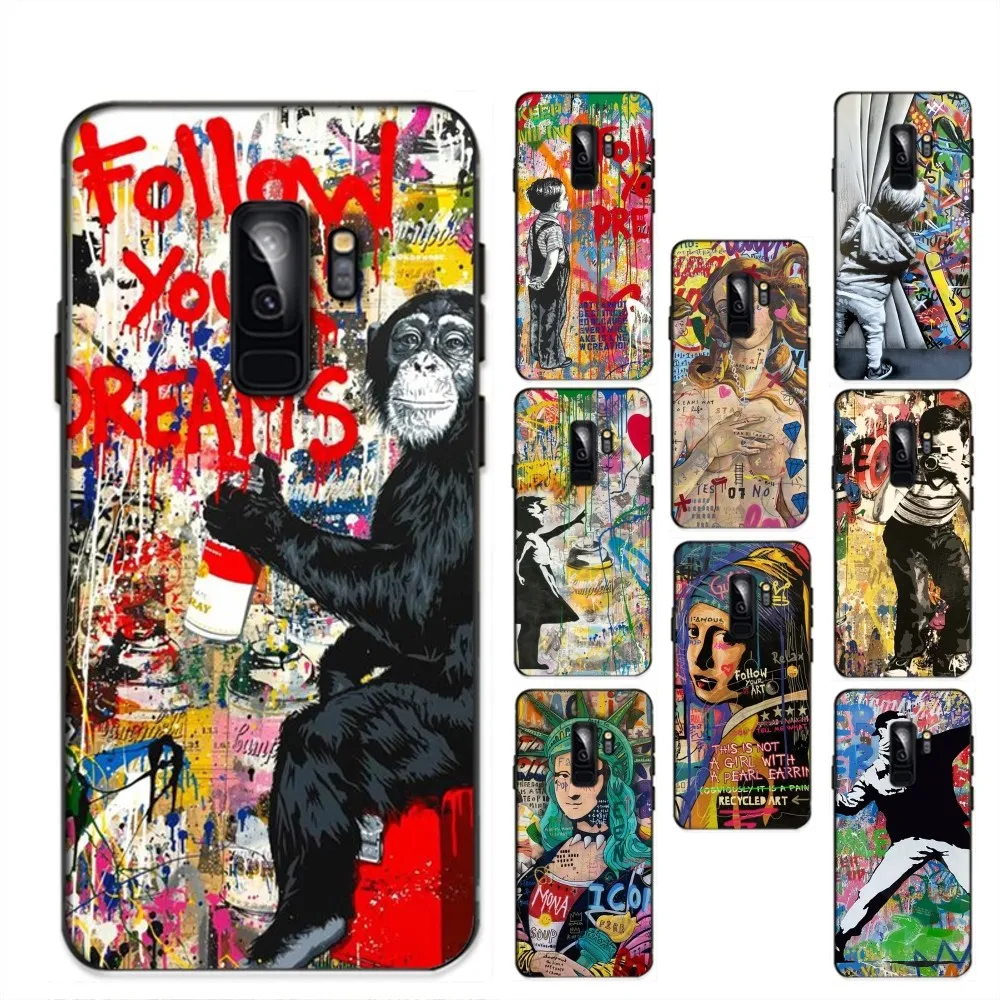 Custodia Per Telefono Astratta Banksy Graffiti Art Per Samsung S 20 21 22 23 Plus Ultra Per Redmi Note 8 9 10 11 Per Huawei Y 5 6 9