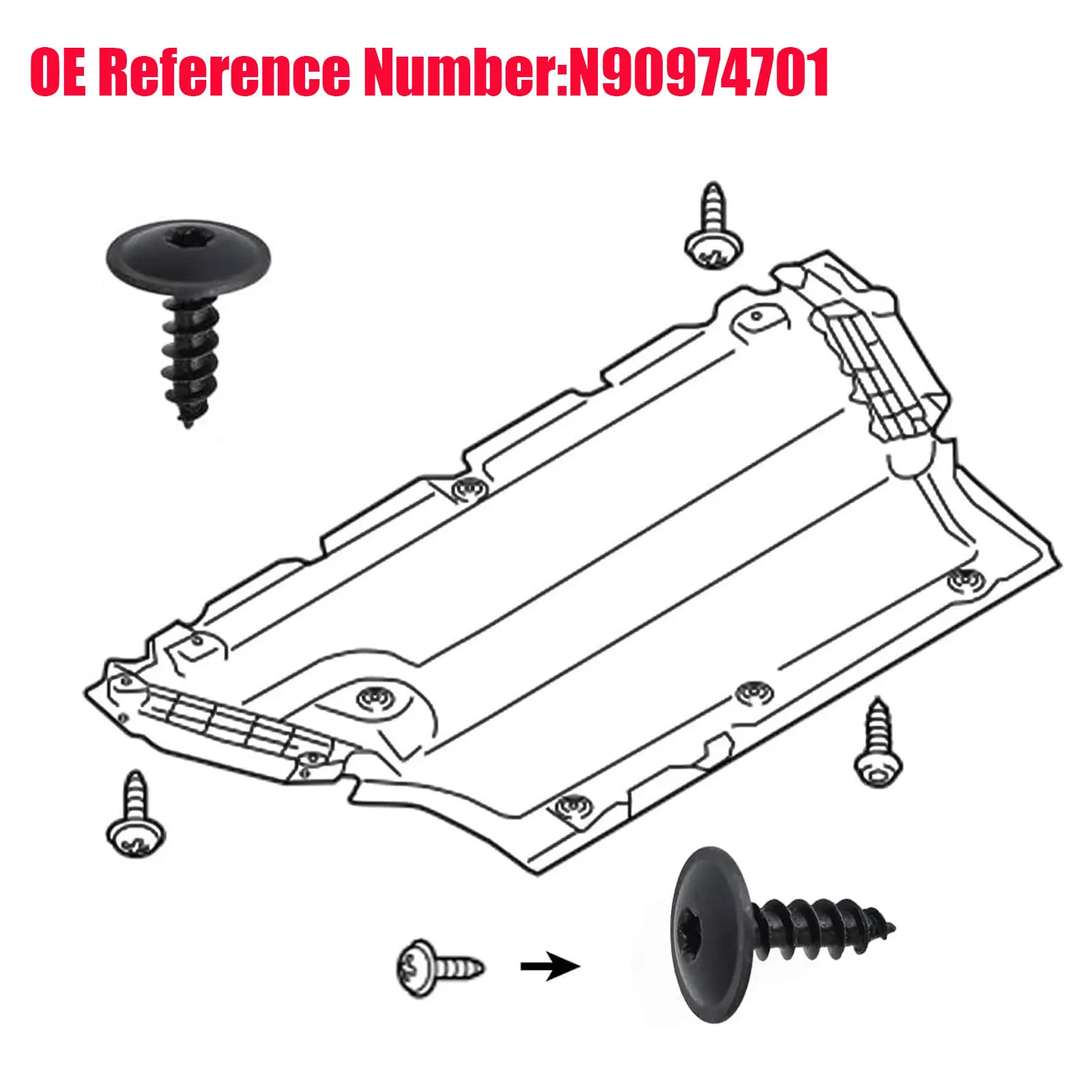 Wheel Arch Liner Self Tapping Screws M5x16 Torx Head Screw For Audi A3 A4 A5 A6 A7 A8 Quattro Q3 Q5 Q7 R8 RS3 RS5 S4 S5 S6 S8