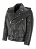 Men PU Leather Jacket Motorcycle Fashion Slim Fit Leather Coat 2