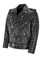 Men PU Leather Jacket Motorcycle Fashion Slim Fit Leather Coat 2