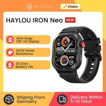 HAYLOU IRON NEO Smartwatch 1.95’’ HD Display 3ATM Waterproof Bluetooth Call 30 Days Battery Life Sport Smart Watch for Outdoor