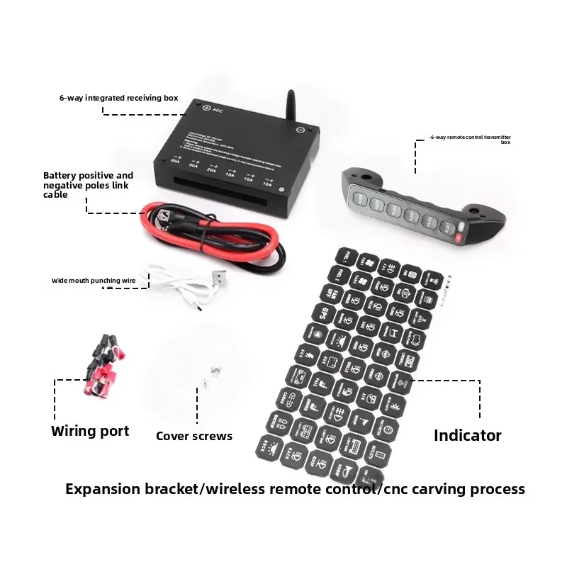 For Haval H9 2024-2026 Car A-pillar 6 Gang Switch Panel LED Spotlight Integrated Remote Control Handle Switch Off-road Modified detail image 2