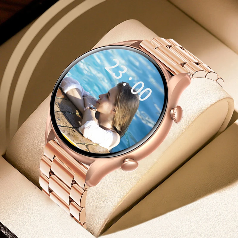 KALOSTE Smart watches Women Bluetooth call Heart Rate Sport Fitness Tracker clock Waterproof Ladies Smartwatch For Android ios