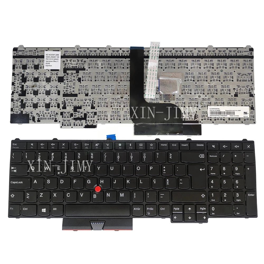 

KBHUB PT-BR Portuguese Keyboard For Lenovo Thinkpad P50 P70 P51 (20HH 20HJ) P71 Type 20HK, 20HL 01HW263 Brazil Laptop Keyboards