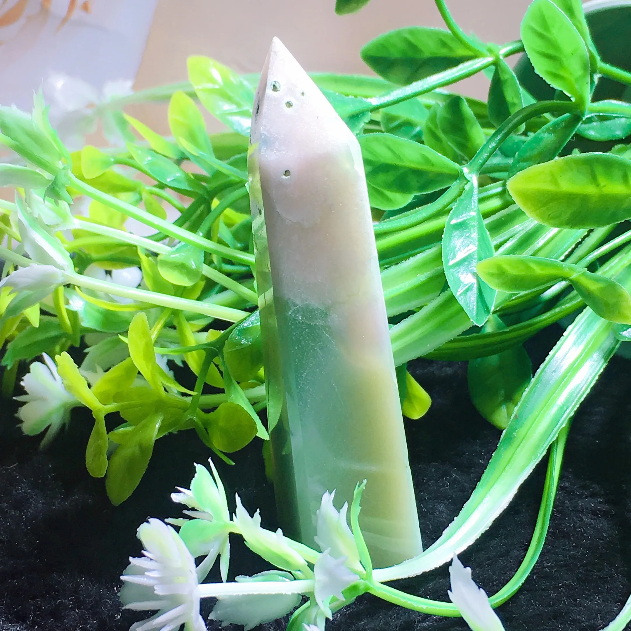 Green Flower Agate Tower 2418