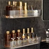 New Wall Mounted Toilet Storage Rack Accessories No-punch Acrylic Bathroom Shelf Luxury Space Saving Kitchen Storage Organizer 2