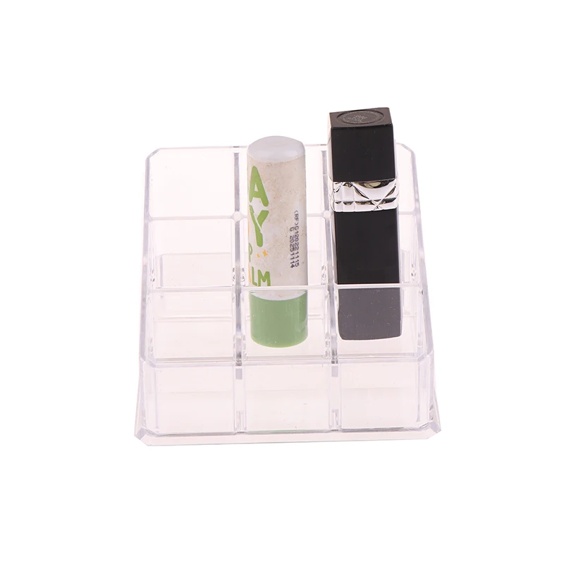 Clear 9 Grids Lipstick Stand Case Makeup Organizer Storage Box Lipstick Display Stand Holder Cosmetic Jewelry Organizer Box 4