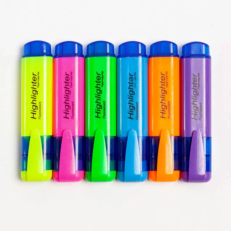 

6Pcs Set Candy Color Highlighter 4mm Oblique Tip Art Marker For Office School Wrting Drawing Graffiti Fluorescent Pen Stationery