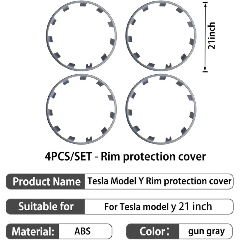 21 Inch Turbine Hub Cap Wheel Cover Rim Patch For Model Y-Protectors ABS Rim Protector Accessories wheel hub covers wheel hub caps