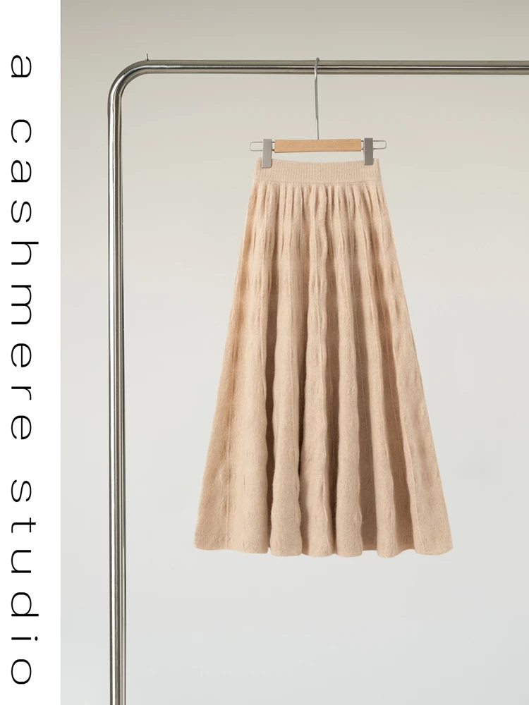 Women Cashmere Skirt - Back View