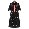 2024 Spring Summer Simple Knitted Skirt Slimming Short-sleeved Polo Collar Dress Fashion  Temperament British Style Mid-length 6