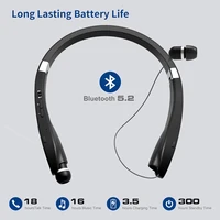 MZYMI Foldable Bluetooth Headset Lightweight Retractable Bluetooth Headphones Noise Cancelling Stereo Neckband Wireless Headset - Image 2