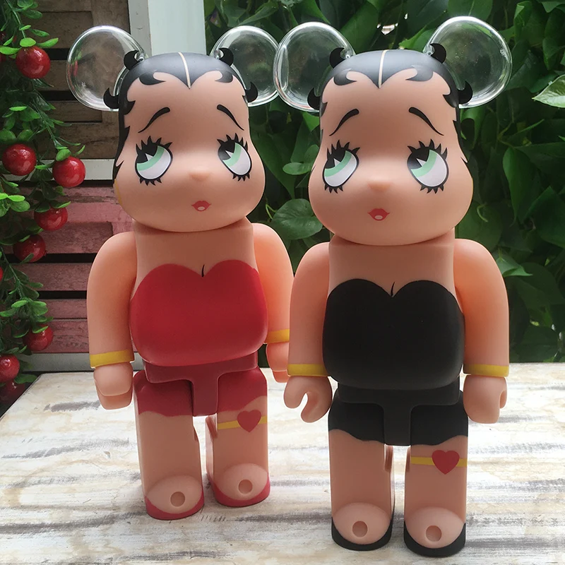 

High Quality 28cm Bearbrick 400 Toy Model Doll Kawaii Red Mold Cartoon Action Anime Figure Decorative Ornaments Halloween Gift