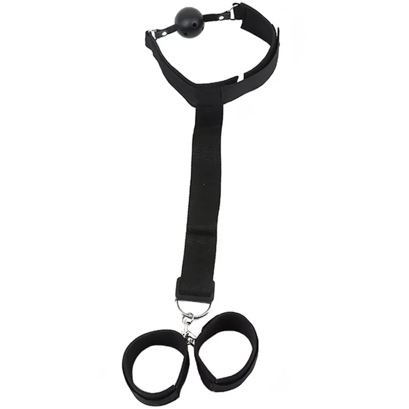 Backhand back gag ball female slave tempering props SM bondage handcuffs flirting role-playing erotic sex toys sex handcuffs sex toys