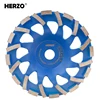 HERZO 7"/180MM Diamond Grinding Cup Wheel Disc Segmented Turbo For Concrete Masonry Marble Polishing Tools