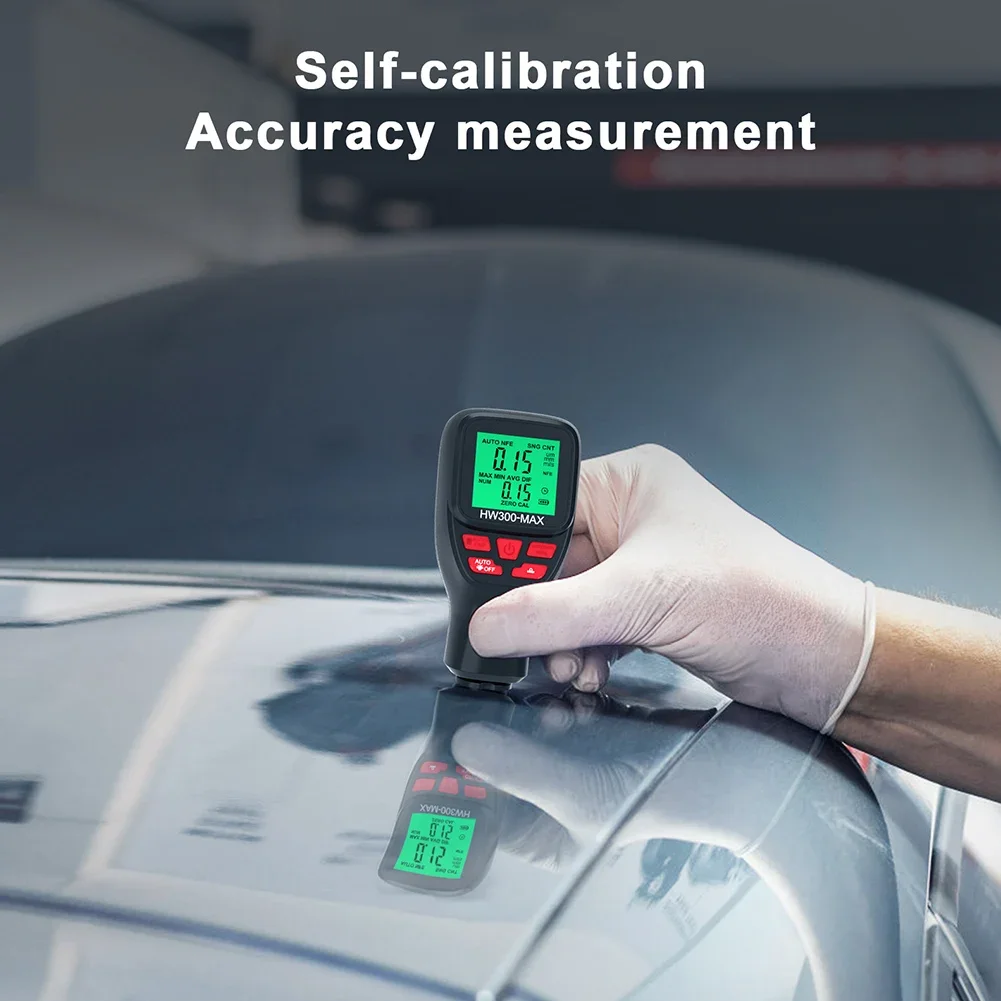Automotive Thickness Gauge HW-300 PRO MAX Mini Car Paint Thickness Meter Electroplate Metal Coating Thickness Gauge 0-2000UM 3