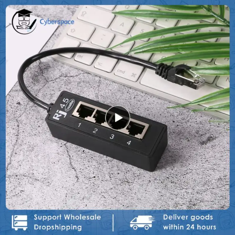 

Разветвитель Кабеля Ethernet RJ45, 1 штекер-4 гнезда, для порта Cat LAN, аксессуары