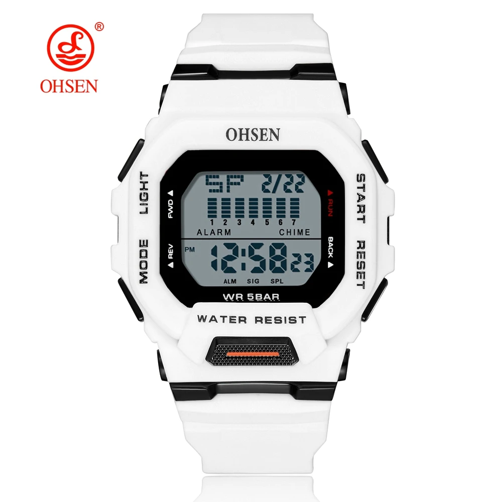 Stylish Green Sports Digital Watch - 5ATM Water Resistant Men's Wristwatch
