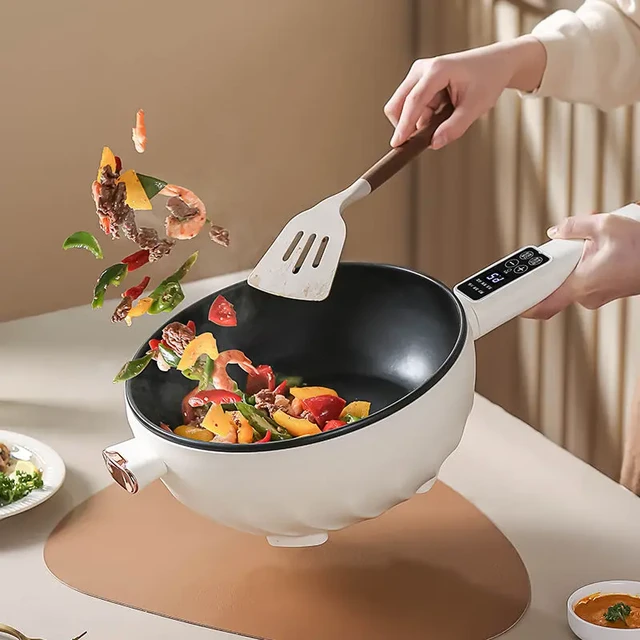 Electric wok Integrated non-stick wok Household large capacity electric wok  Intelligent reservation for cooking Electric hot pot - AliExpress