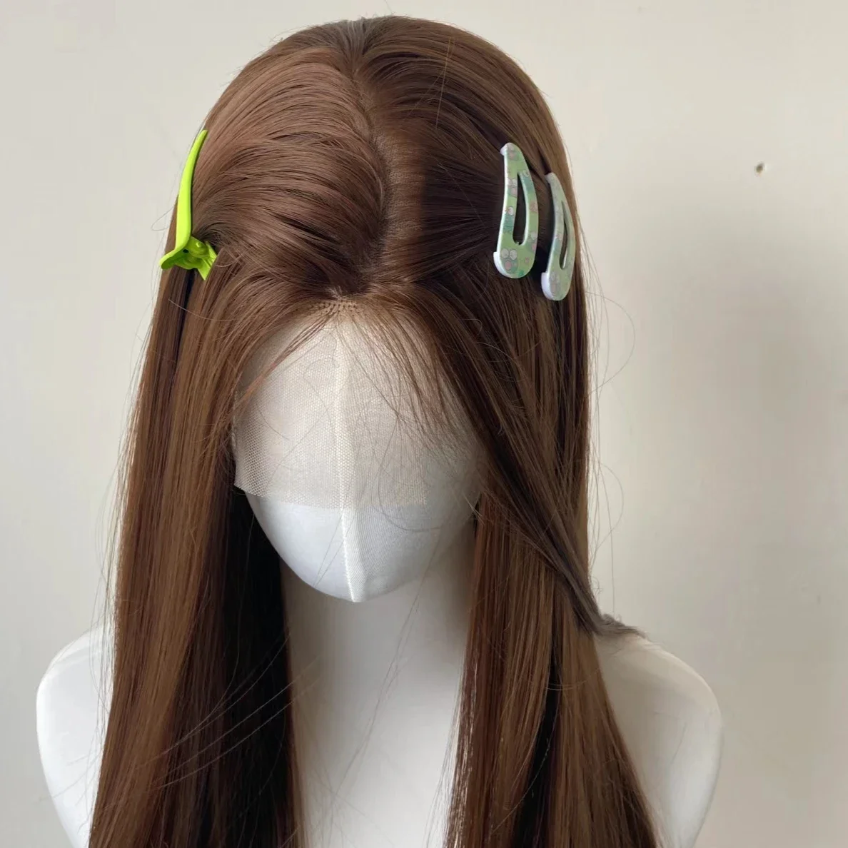Synthetic Wig Honey Brown 13x4 Lace Front Long Straight Wig Daily Use Wear and Go Front Lace Glueless Wig