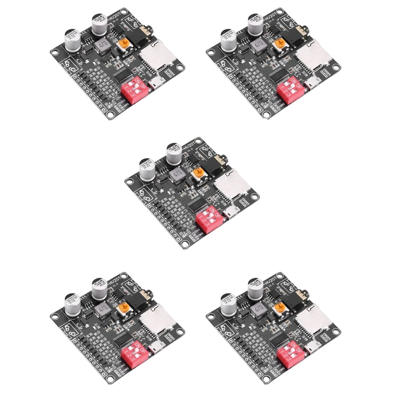 

5X DY-HV20T 12V/24V Power Supply10w/20W Voice Playback Module Supporting Micro-SD Card MP3 Music Player For Arduino