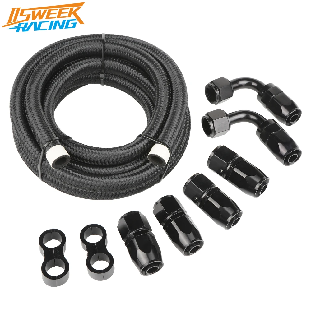 Universal An4/6/8/10/12 Cpe Fuel Line Hose Kit 3m/10ft Nylon Braided