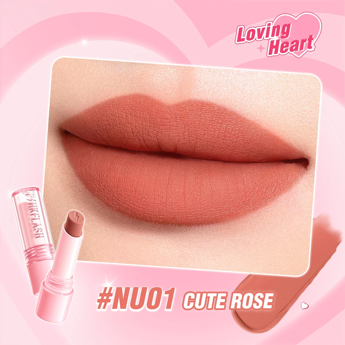 thumbnail image 1 of PINKFLASH Soft Matte Lipstick Waterproof Lightweight Lip Glosses Transferproof Lip Balm Moisturizing Lip Tints Makeup Cosmetics, 1 of 5