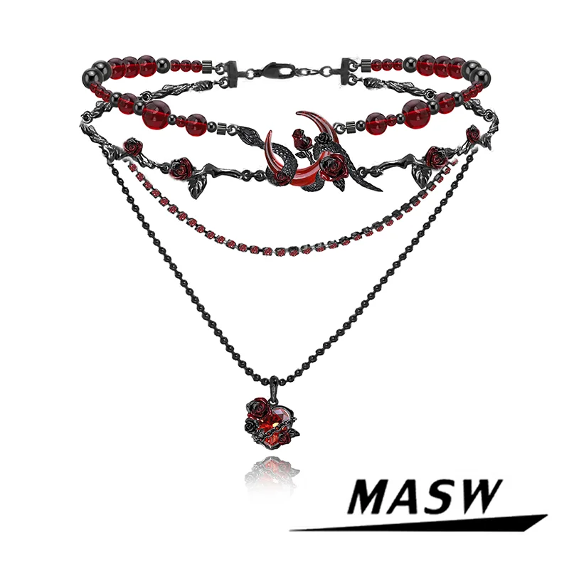 MASWOriginalDesign2025TrendCoolBlackSnakeRedMoonChokerPendantNecklaceForWomenGirlGiftJewelryAccessories-AliExpress36